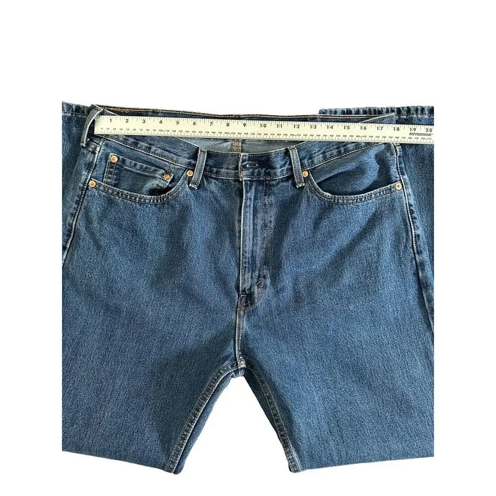 Levi's 505 Jeans Mens 38x30 Regular Fit Straight Leg Denim Cotton Medium Wash